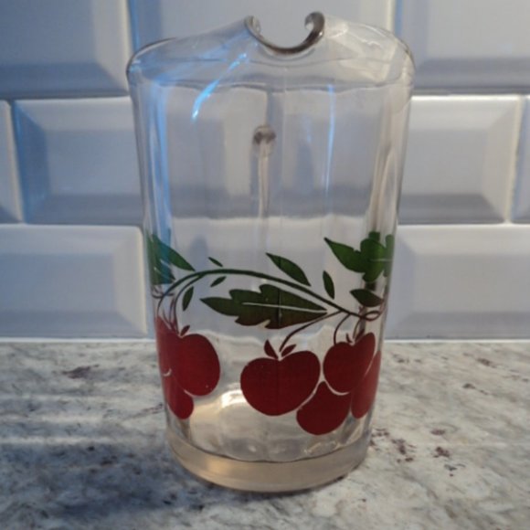 vintage anchor hocking glass water pitcher cherry pattern - Picture 5 of 9